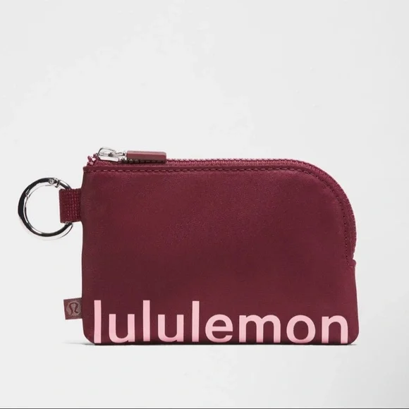 NWT Lululemon Burgundy clip-able Coin Pouch and 3pc hair tie bundle - Picture 2 of 5